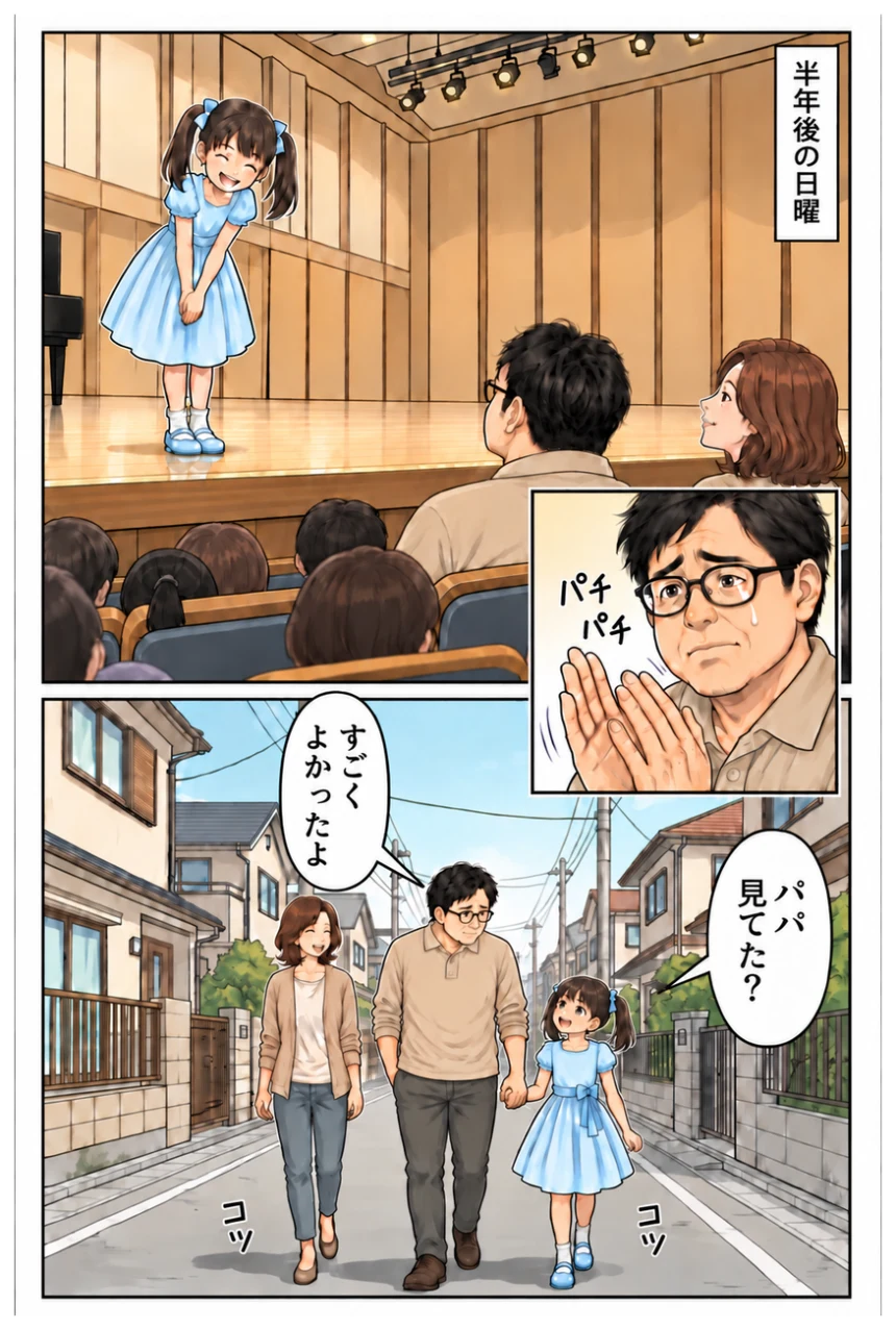漫画 発表会の一番前の席
